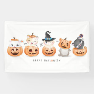 Cute Baby Halloween Characters Banner