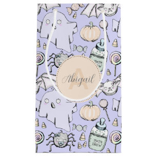 Cute Baby Halloween with Pumpkins, Bats and Ghosts Small Gift Bag