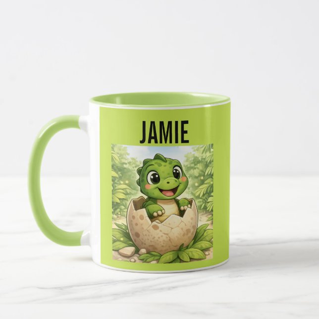 Cute Baby Hatchling Dinosaur Mug (Left)
