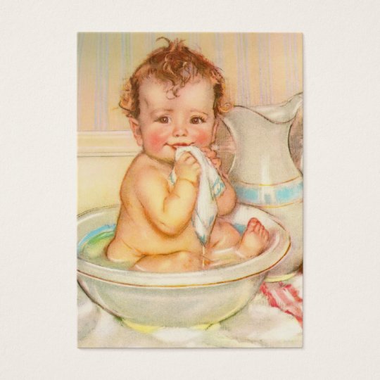 Cute Baby Having a Bath Business Card
