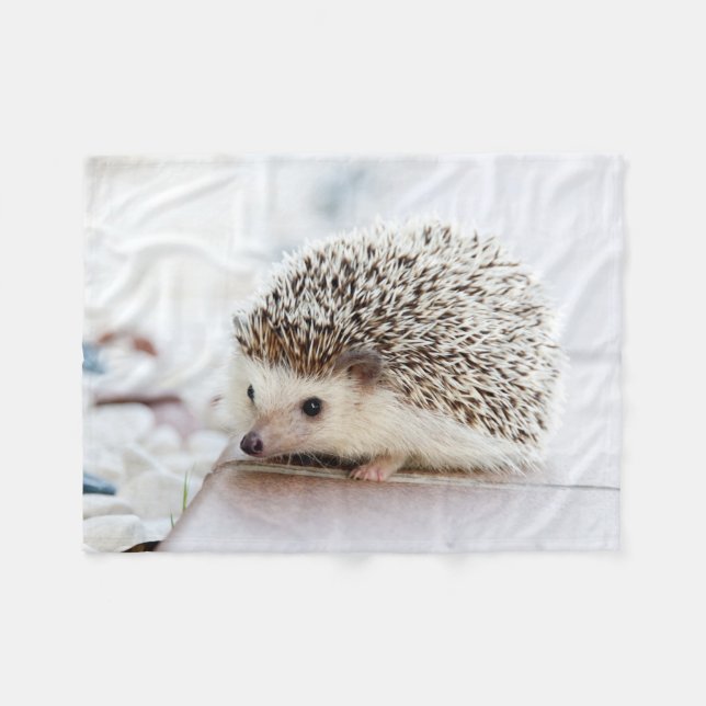 Cute Baby Hedgehog Animal Fleece Blanket (Front (Horizontal))