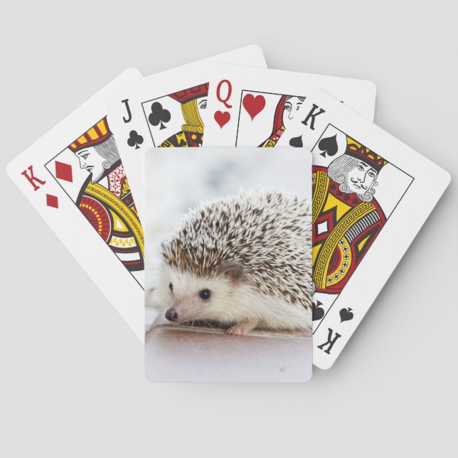 Cute Baby Hedgehog Animal Playing Cards (Back)