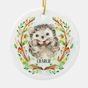 Cute Baby Hedgehog Ceramic Tree Decoration