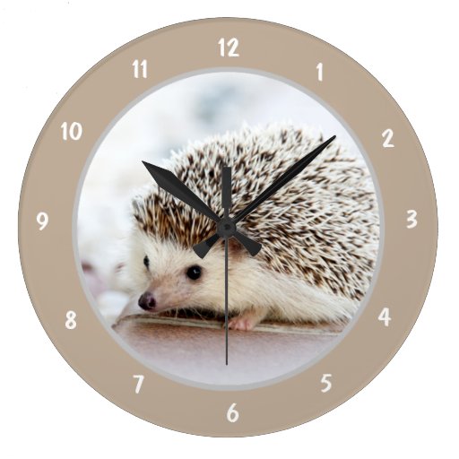 Image of Cute Baby Hedgehog Large Clock