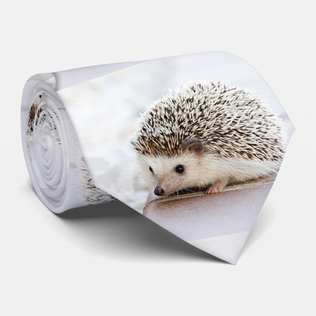 Cute Baby Hedgehog Photo Template Tie (Rolled)