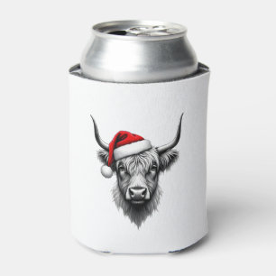 Cute Baby Highland Cow Christmas Santa Gifts Xmas Can Cooler