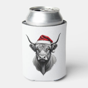 Cute Baby Highland Cow Christmas Santa Gifts Xmas  Can Cooler