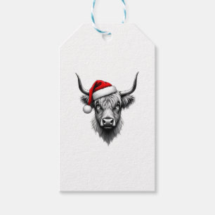 Cute Baby Highland Cow Christmas Santa Gifts Xmas Gift Tags