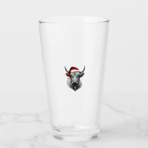 Cute Baby Highland Cow Christmas Santa Gifts Xmas Glass