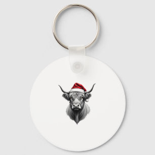 Cute Baby Highland Cow Christmas Santa Gifts Xmas  Key Ring