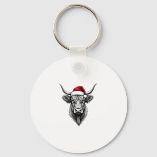 Cute Baby Highland Cow Christmas Santa Gifts Xmas Key Ring