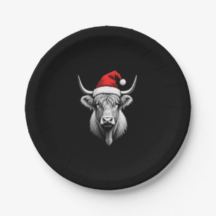 Cute Baby Highland Cow Christmas Santa Gifts Xmas  Paper Plate