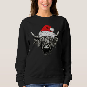 Cute Baby Highland Cow Christmas Santa Gifts Xmas Sweatshirt