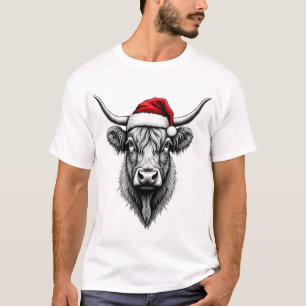 Cute Baby Highland Cow Christmas Santa Gifts Xmas  T-Shirt