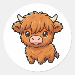 Cute Baby Highland Cow Classic Sticker