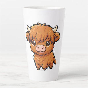Cute Baby Highland Cow Latte Mug