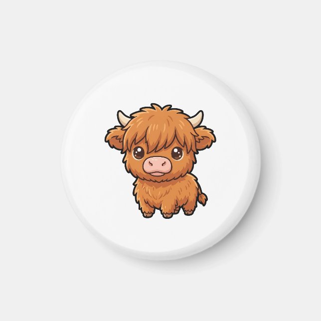 Cute Baby Highland Cow Magnet (Front)