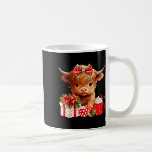Cute Baby Highland Cow Merry Christmas Farmer Cow  Coffee Mug