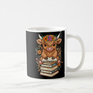 Cute Baby Highland Cow Reading Book Librarian Book Coffee Mug