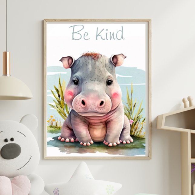 Cute Baby Hippo Animal Print (Creator Uploaded)