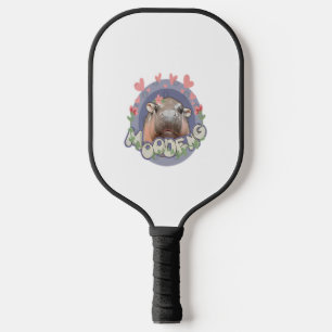 Cute Baby Hippo Moo Deng Bouncy Pig in Thai Hippop Pickleball Paddle