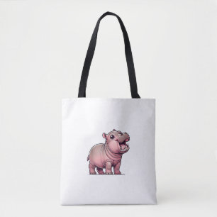 Cute Baby Hippo Moo Deng - Fun and Playful Moo-Den Tote Bag
