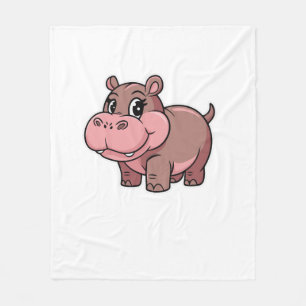 Cute Baby Hippo Moo Deng Long Sleeve T-Shirt Fleece Blanket