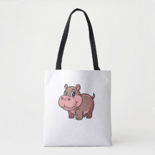 Cute Baby Hippo Moo Deng Long Sleeve T-Shirt Tote Bag