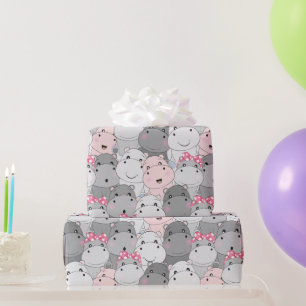 Cute Baby Hippos Wrapping Paper