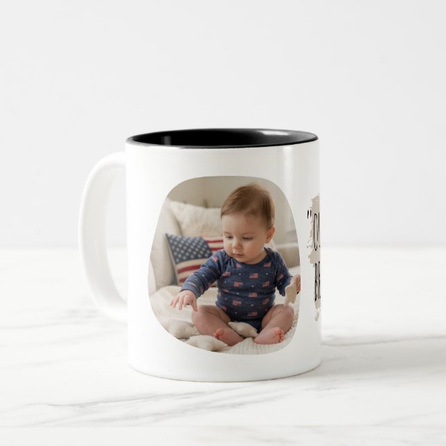 Cute Baby Imaged Typography Two-Tone Coffee Mug (Front Left)
