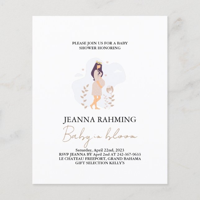 Cute Baby In Bloom Baby Shower Invitation (Front)