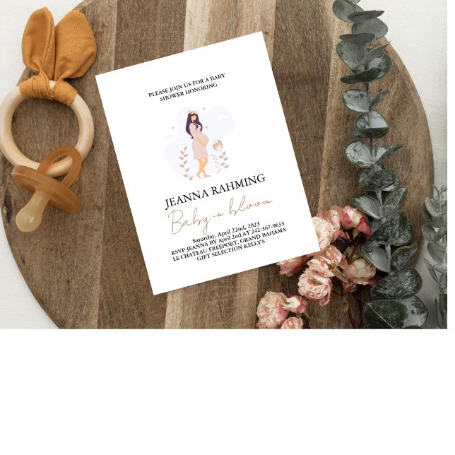 Cute Baby In Bloom Baby Shower Invitation (Creator Uploaded)