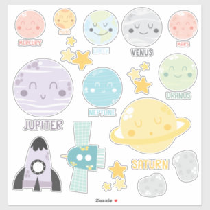 Cute Baby Kawaii Solar System Planets