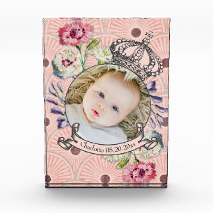 Cute Baby Keepsake Birth Date Custom Photo Block