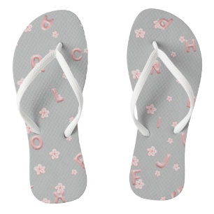 Cute baby kids ABC Alphabet flower Children B2S Flip Flops