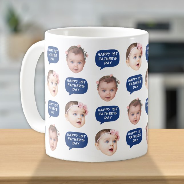 Cute Baby Kids Face 2 Photos For Dad Coffee Mug (Creator Uploaded)
