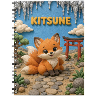 Cute Baby Kitsune, Mythical Notebook