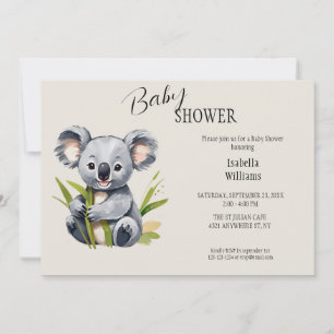Cute Baby Koala Baby Shower Invitation