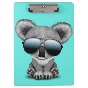 Cute Baby Koala Bear Wearing Sunglasses Clipboard