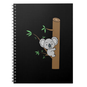 Cute Baby Koala Climbing A Eucalyptus Tree Notebook