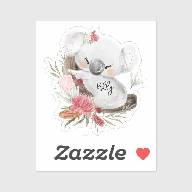Cute Baby Koala Gold Speckle Custom Name     (Sheet)