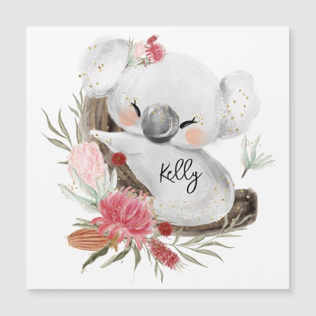 Cute Baby Koala Gold Speckle Custom Name      (Front)