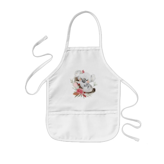 Cute Baby Koala Gold Speckle Custom Name           Kids Apron (Front)