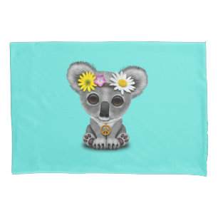 Cute Baby Koala Hippie Pillowcase