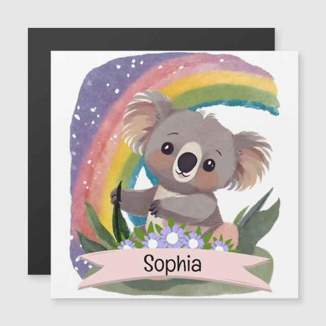 Cute Baby Koala Rainbow Custom Name (Front/Back)