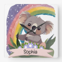 Cute Baby Koala Rainbow Custom Name