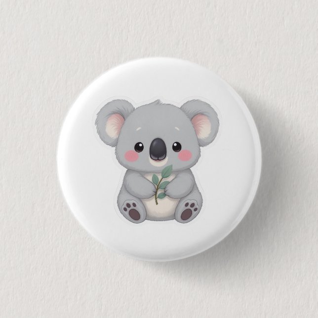 Cute Baby Koala Sticker Clipart 3 Cm Round Badge (Front)