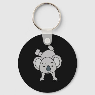 Cute Baby Koala With A Smile Doing A Handstand Key Ring