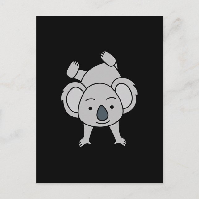 Cute Baby Koala With A Smile Doing A Handstand Postcard (Front)
