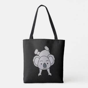 Cute Baby Koala With A Smile Doing A Handstand Tote Bag